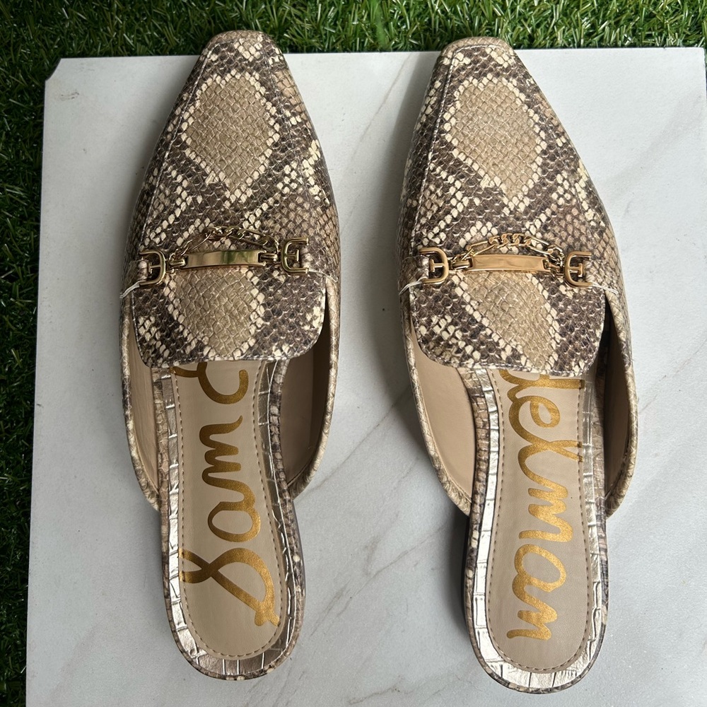 Sam Edelman mules slip on Evelan in Wheat Snake flats size 7.5 - Picture 11 of 15